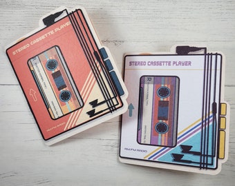 Retro Walkman Karte, 80er Jahre Geburtstagskarte, Vintage Stereo Kassettenspieler Karte, Vatertagskarte, Steamwave Karte, Musikkarte, Steamwave Geschenk