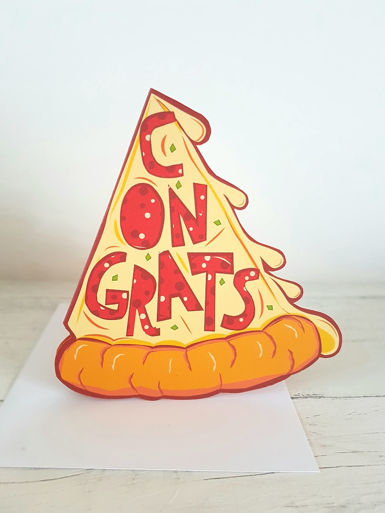 Congratulations Pizza Slice Card, Celebration Card, Any Occasion Card, Well Done Card, Pizza Lover Card, Congrats Card, image 5