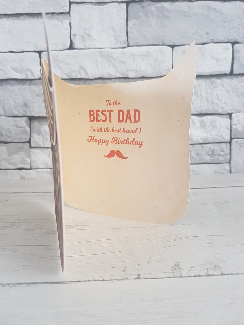 Best Dad Birthday Card, Card for Dad, Best Beard Card, Card from daughter, Card From Son, Card for Dad, Father Birthday Card, 5 hair colours image 4