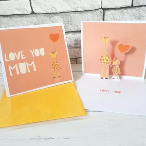 Liebe Dich Mama Karte, neue Mama Karte, Baby Giraffe Karte, Popup Karte, Muttertagskarten, Mom Love Karte, liebe Dich Mama Karte, erste Muttertagskarte