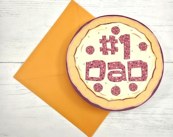 Pepperoni Pizza Father's Day Card, Unique Number One Best Dad Card