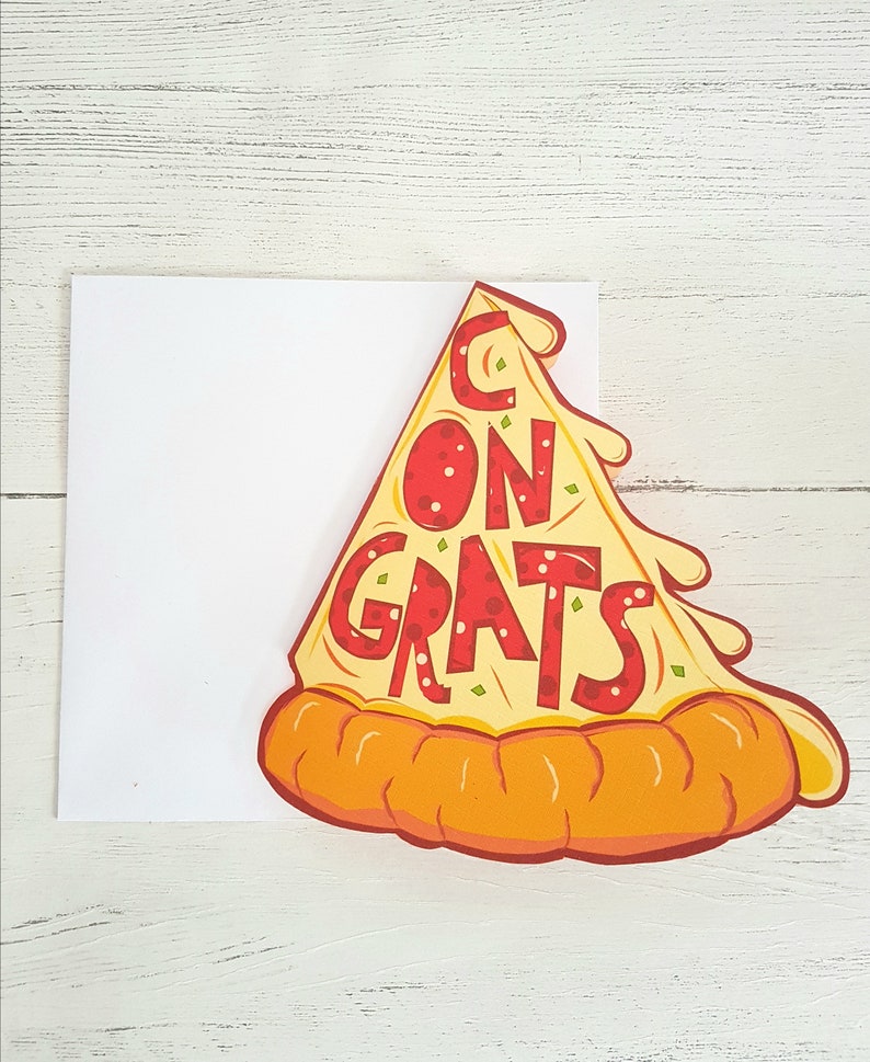 Congratulations Pizza Slice Card, Celebration Card, Any Occasion Card, Well Done Card, Pizza Lover Card, Congrats Card, image 4