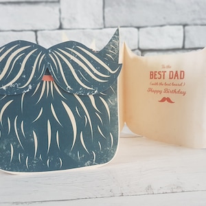 Best Dad Birthday Card, Card for Dad, Best Beard Card, Card from daughter, Card From Son, Card for Dad, Father Birthday Card, 5 hair colours image 1