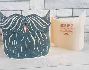 Best Dad Birthday Card, Card for Dad, Best Beard Card, Card from daughter, Card From Son, Card for Dad, Father Birthday Card, 5 hair colours