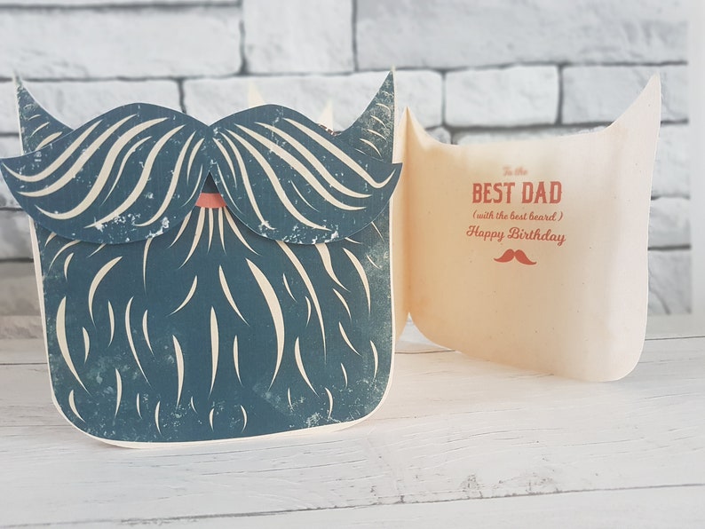 Best Dad Birthday Card, Card for Dad, Best Beard Card, Card from daughter, Card From Son, Card for Dad, Father Birthday Card, 5 hair colours image 1