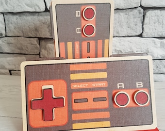 Tarjeta de cumpleaños para aficionados a los videojuegos retro: Tarjeta para fanáticos de los mandos 3D