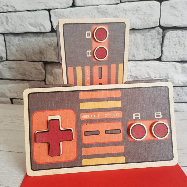 Tarjeta de cumpleaños de juego, tarjeta de cumpleaños de jugador para novio, tarjeta de controlador retro, tarjeta de cumpleaños de jugador, tarjeta para marido, tarjeta geek