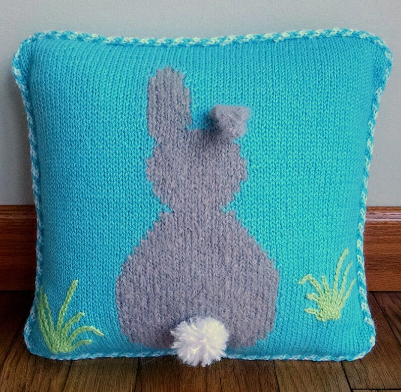 Hippity Hop Pillow Cover Knitting Pattern Etsy