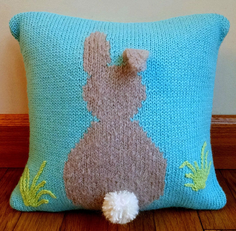 Hippity Hop Pillow Cover Knitting Pattern Etsy