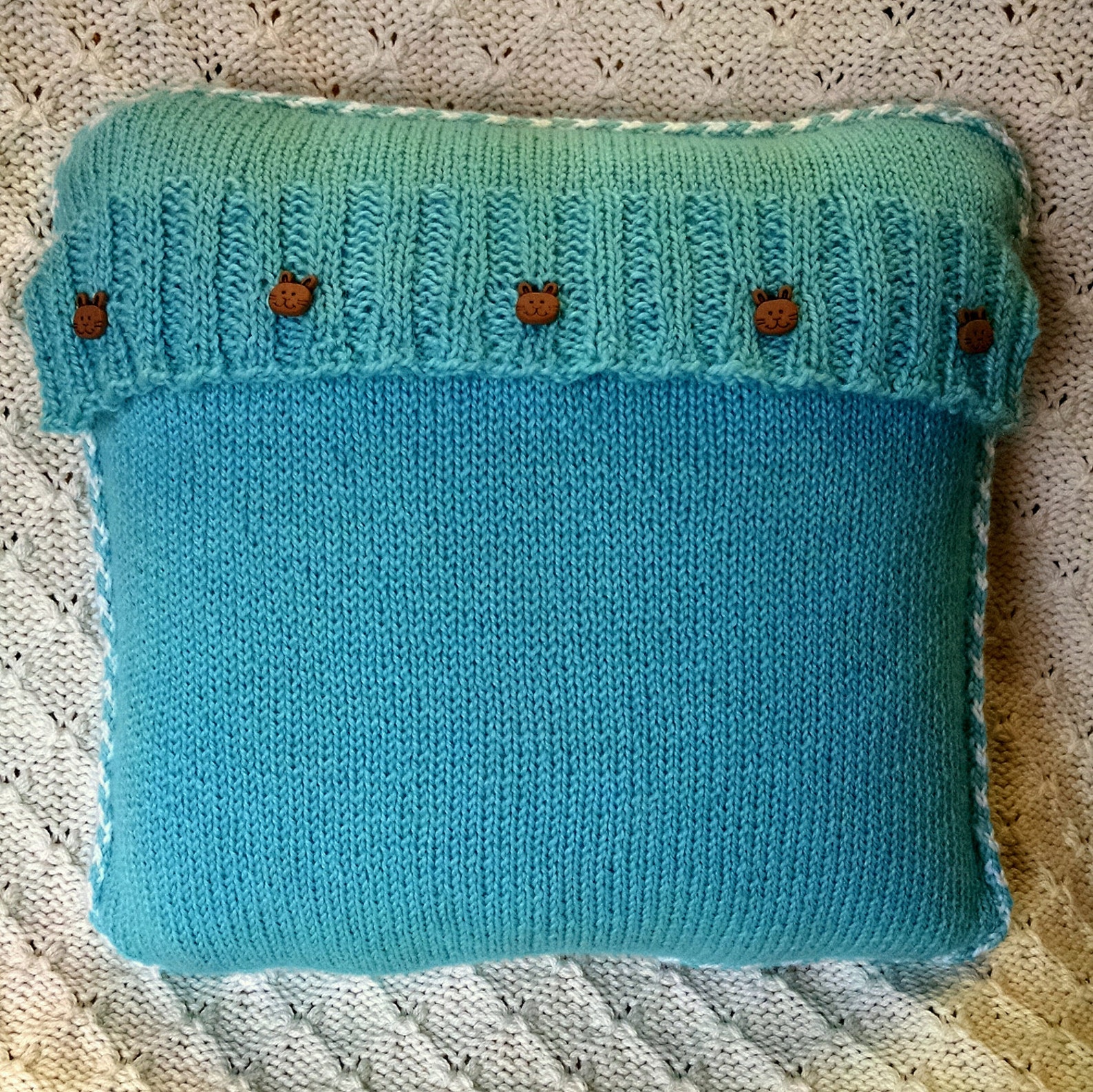 Hippity Hop Pillow Cover Knitting Pattern Etsy