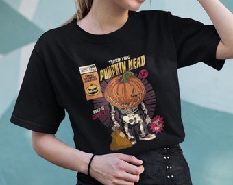 Terrifying Pumpkin Head Unisex Tee I Halloween Unisex T-Shirt I Halloween Costume Shirts