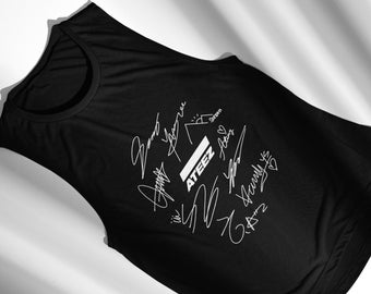 Ateez Signatures Muscle Women&#39;s Top I K-pop Women Muscle Shirt I K-Pop Shirts