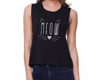 CAT LOVERS | Meow Crop Top Shirt  (JCR037)