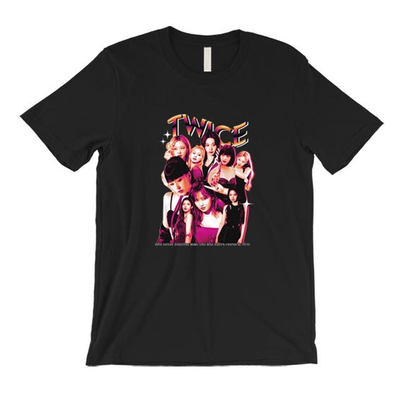 twice 全員のサイン入りTシャツ サナ トゥワイス TWICE サイン入り ロゴ入り べビーピンク 男女