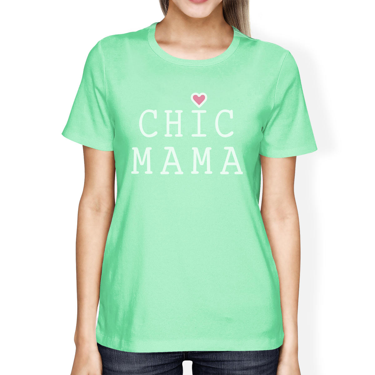mama♡  MOM | Chic Mama Womens Short Sleeve Top Unique Design Gift