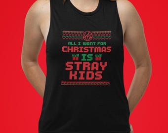 StrayKids Christmas Muscle Women's Top I K-pop Women Muscle Shirt I K-Pop Shirts