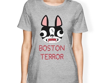 HALLOWEEN | Boston Terror Terrier Cute Funny Trendy Graphic T-shirts Perfect Halloween Gifts