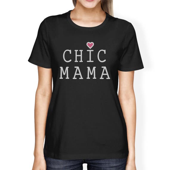 MOM | Chic Mama Womens Short Sleeve Top Unique Design Gift for Her