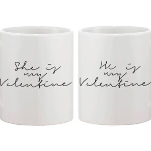 My Valentine Cute Ceramic Matching Coffee Couple Mugs Perfect Valentine&#39;s Day Gifts