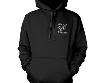 POCKET | Cute but Psycho Black Hoodie [JHD019] - Etsy