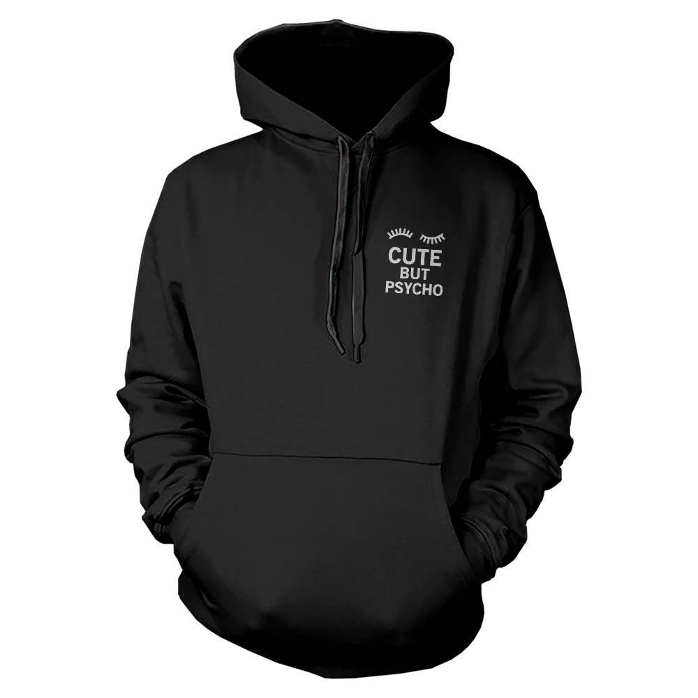 POCKET | Cute but Psycho Black Hoodie [JHD019] - Etsy