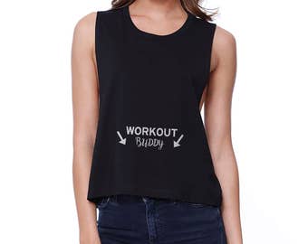 WORKOUT | Workout Buddy Black Crop Top (JCR063)