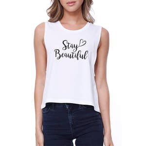 GIRLY | Stay Beautiful With Heart Crop Tee (JCR007)