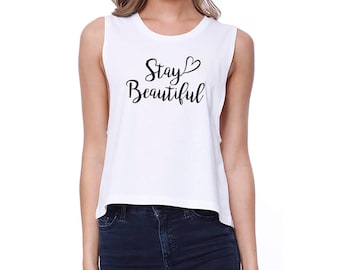 GIRLY | Stay Beautiful With Heart Crop Tee (JCR007)