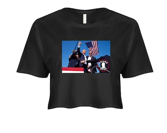 Donald Trump Pennsylvenia Rally 2024 Crop Women's Top I Trump Crop Tee I Trump Shirts