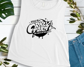 Ateez Crazy Form Crop Muscle Women&#39;s Top I K-pop Women Crop Muscle Shirt I K-Pop Shirts
