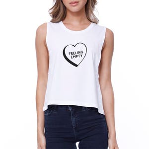 GIRLY | Feeling Empty Heart White Sleeveless Cute Croptop  (JCR115WT)