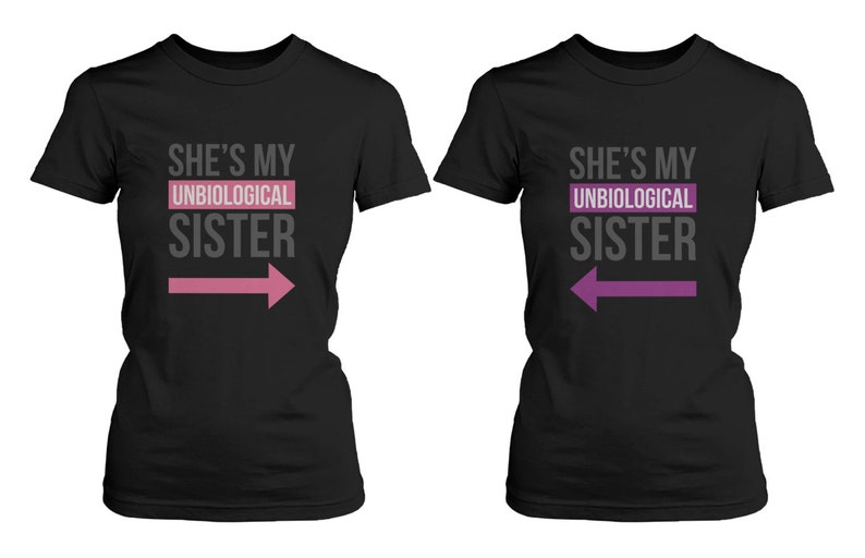 Girl Friendship Best Friends T Shirts for 2 Unbiological Sister BFF Matching Shirt BF Matching