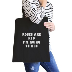 Roses sont rouges Going to bed Naturel/Noir Sac en toile Cadeaux pour les amateurs de sommeil