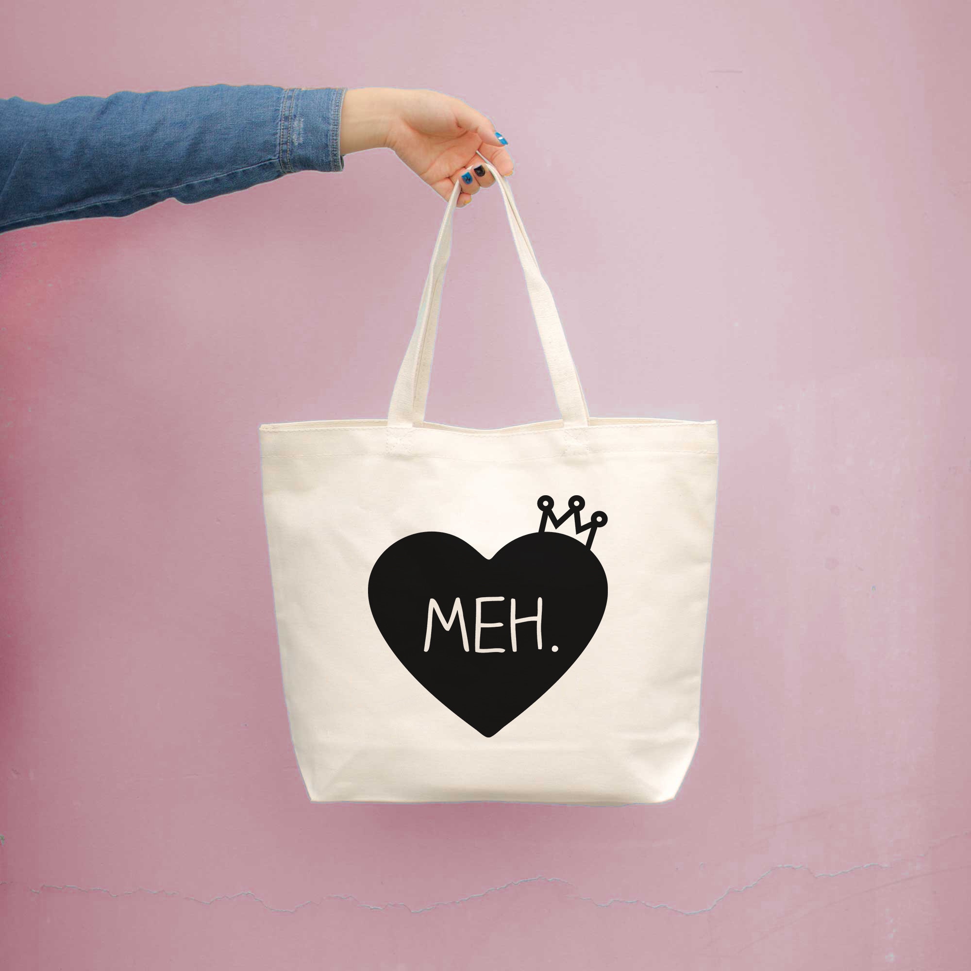 Heart Meh Cute Funny Stylish Trendy Natural Graphic Canvas