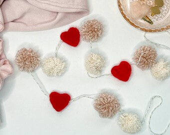 Heart Pom Pom Garland