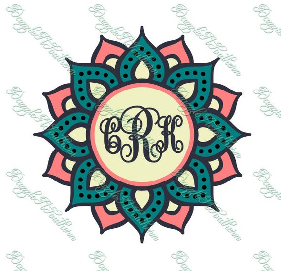 Free Free 166 Mandala Flower Monogram Svg SVG PNG EPS DXF File