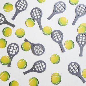 Tennis Ball and Racquet Confetti, Tennis Party Decor, Tennis Themed Birthday