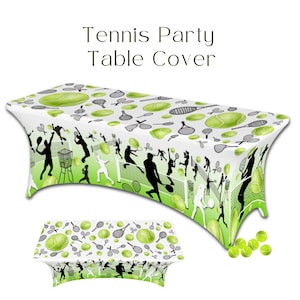 Tennis Themed Table Cover, Tennis Party Decoration,Tennis Birthday Party Favors Tennis Court Party Table Decor Tennis Game Sports Decor