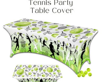 Mantel para mesa de tenis, decoración para fiesta deportiva, mantel para cumpleaños de tenis, decoración para cancha de tenis, celebración del Abierto de Tenis
