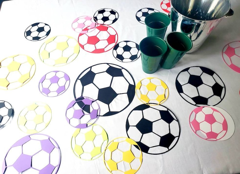 Soccer Ball Paper Large Cutout Decorations 12 Set Etsy