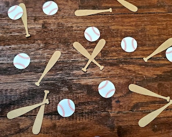 Coriandoli per feste di baseball, mazze con venature del legno, decorazioni sportive per compleanni (100 pezzi)