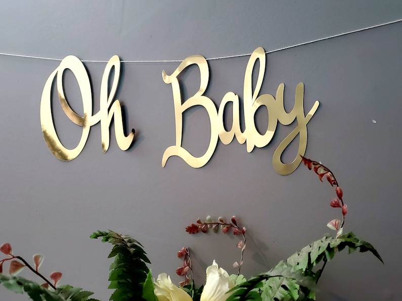 Oh Baby Banner Baby Shower Decoration Oh Baby Sign Gender Etsy