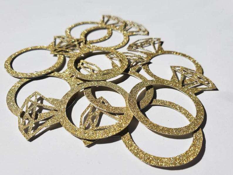 Glitter Engagement Ring Confetti Gold/silver Engagement Party Etsy