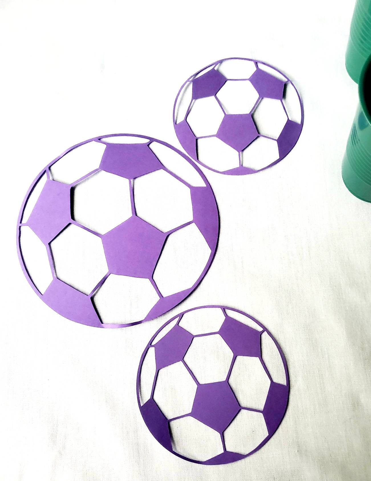 Soccer Ball Paper Large Cutout Decorations 12 Set Etsy