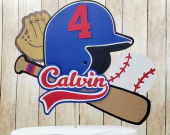 Decorazione per torta di compleanno a tema baseball, decorazione personalizzata per feste sportive