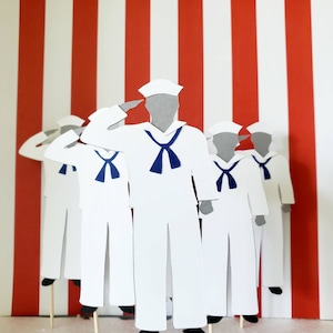 Navy Military Sailor Cupcake Toppers - 12 Set, Military Party Decoration,  Nautical Cake Decor, Navy Party Decoration, Nautical Themed Party