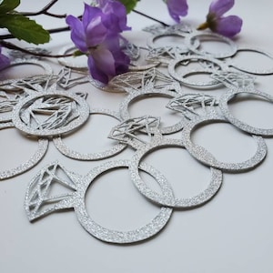 Glitter Engagement Ring Confetti Gold/Silver, Engagement Party Decorations, Diamond Confetti, Wedding Decorations, Bridal Shower Decorations