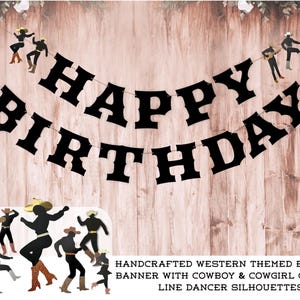 Cowboy Themed Western Birthday Banner, Cowboy Line Dance Decor, Wild West Birthday Banner, Cowboy Theme Party Decorations, Rodeo Party