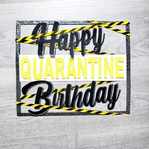 Quarantine Birthday Party Decoration, Quarantine Cake Topper, Happy Quarantine Birthday, Virus Decor