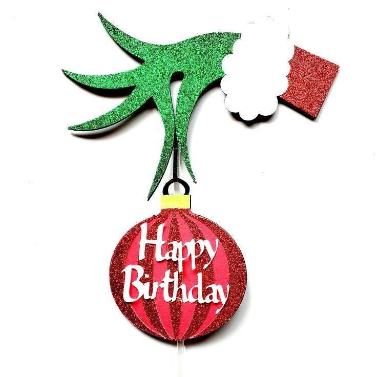 Christmas Ornament Cake Decoration Christmas Birthday Etsy